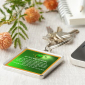 Ein altes irisches Segen-Kleeblatt Schlüsselanhänger (Seite)