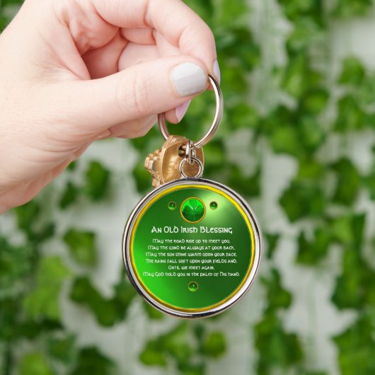 Ein altes irisches Segen-Kleeblatt Schlüsselanhänger (Hand)