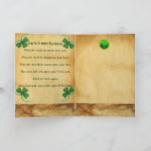 Ein altes irisches Segen-Pergament Feiertagskarte (Innenseite)