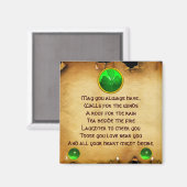 Ein altes irisches Segen-Pergament für das Glück Magnet (Vorderseite/Rückseite)