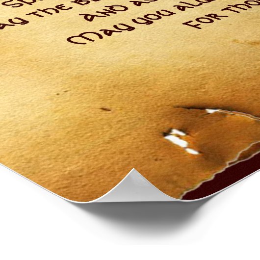 Ein altes irisches Segen-Pergament für das Glück,  Poster (Ecke)