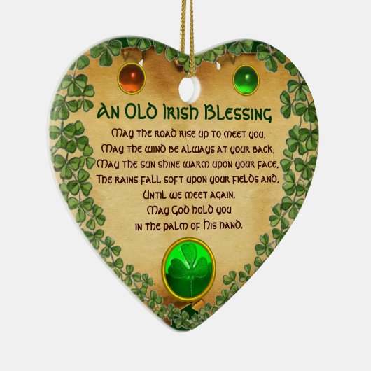 Ein altes irisches Segen-Pergament, Herz Keramik Ornament (Rechts)