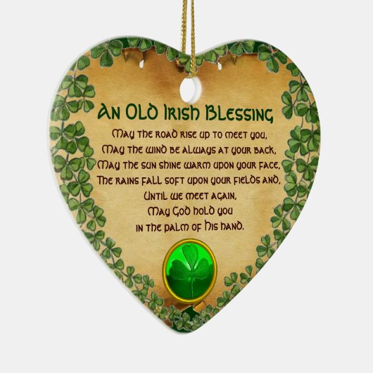 Ein altes irisches Segen-Pergament, Herz Keramikornament (Rechts)