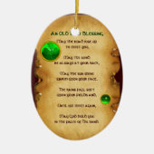 Ein altes irisches Segen-Pergament Keramikornament (Vorne)