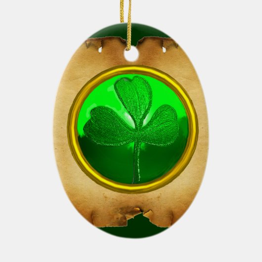 Ein altes irisches Segen-Pergament Keramikornament (Hinten)