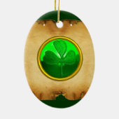 Ein altes irisches Segen-Pergament Keramikornament (Hinten)