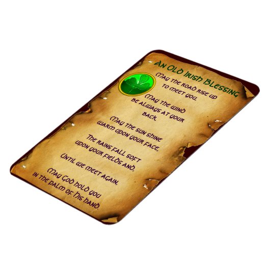 Ein altes irisches Segen-Pergament Magnet (Linke Seite)