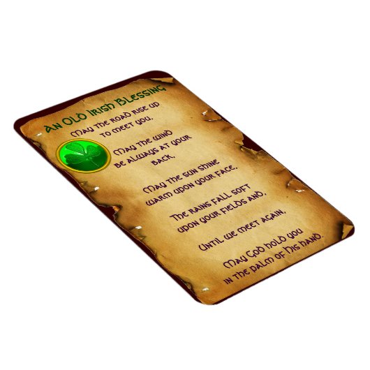 Ein altes irisches Segen-Pergament Magnet (Rechte Seite)