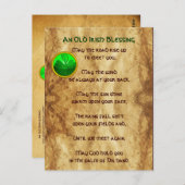 Ein altes irisches Segen-Pergament Postkarte (Vorne/Hinten)