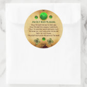 Ein altes irisches Segen-Pergament Runder Aufkleber (Tasche)