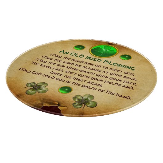 Ein altes irisches Segen-Pergament Schneidebrett (Ecke)