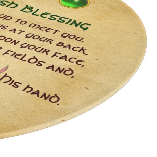 Ein altes irisches Segen-Pergament Schneidebrett (Ecke)