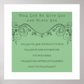 EIN ALTES IRISCHES WEDEN Segen Clover Wirbel Poster (Vorne)