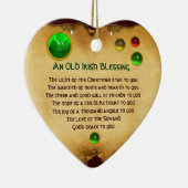 Ein altes irisches Weihnachtsgesegnet Herz-Pergame Keramikornament (Rechts)