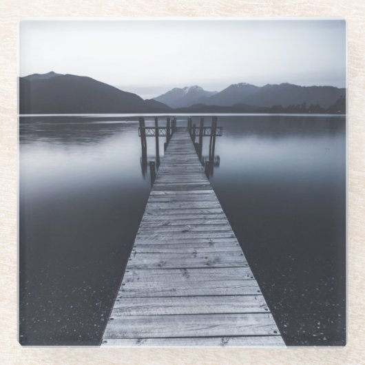 Ein altes Pier-Porträt Glasuntersetzer (Vorderseite)