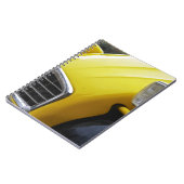 Ein altes schwarz-gelbes Citroen 2CV 2 CV, Detail Notizblock (Linke Seite)