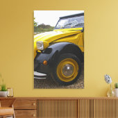 ein altes, schwarz-gelbes Citroen 2CV 2 CV, Leinwanddruck (Insitu (Wohnzimmer))