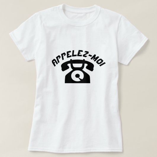 Ein altes Telefon mit Text Appelez-moi T-Shirt (Design vorne)