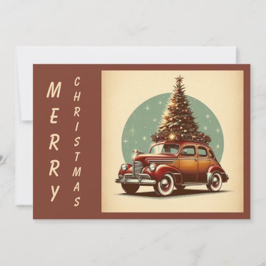 Ein altes Weihnachtsklassiker und Baum Feiertagskarte (Vorderseite)