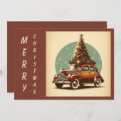 Ein altes Weihnachtsklassiker und Baum Feiertagskarte (Vorne/Hinten)