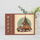 Ein altes Weihnachtsklassiker und Baum Feiertagskarte (Stehend Vorderseite)