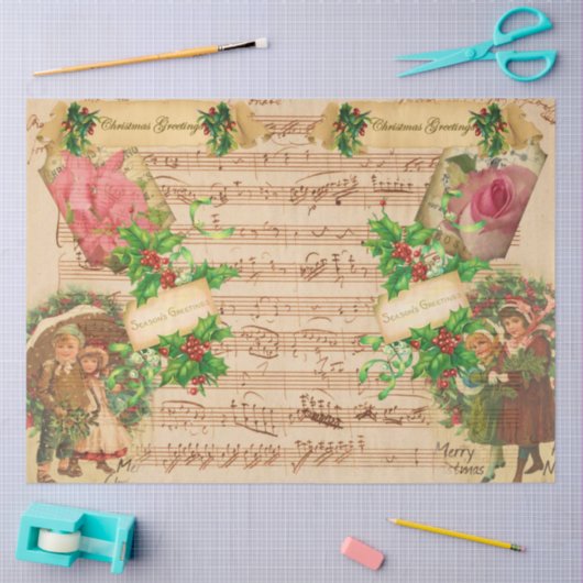 Ein altes Weihnachtsserie Design 2 Gewebepapier Seidenpapier (Basteln)