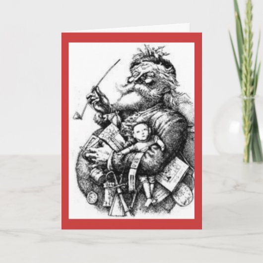 Ein altmodisches Weihnachtsfest Feiertagskarte (Vorderseite)