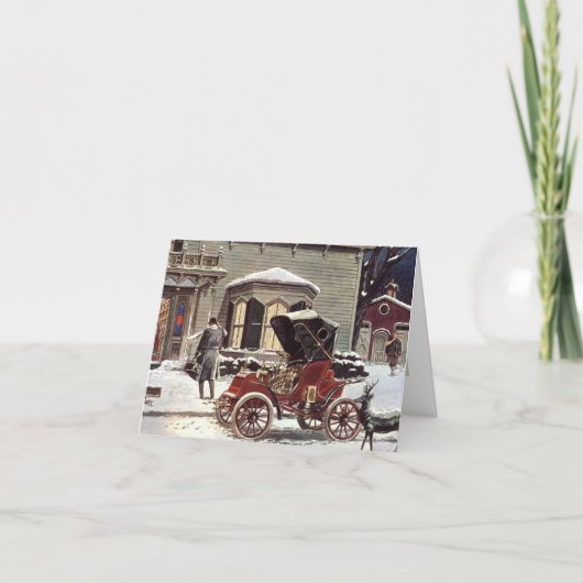 Ein altmodisches Weihnachtsfest Feiertagskarte (Vorderseite)