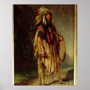 Ein Amerikanische Ureinwohner im Norden in einer a Poster