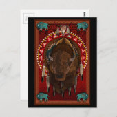Ein amerikanischer Buffalo-Designprint Postkarte (Vorne/Hinten)