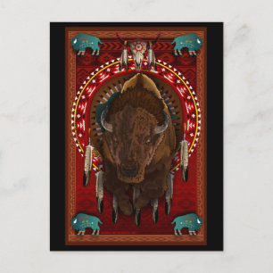 Ein amerikanischer Buffalo-Designprint Postkarte