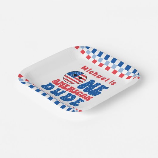 Ein amerikanischer Typ 4. Juli 1. Pappteller (Gewinkelt)