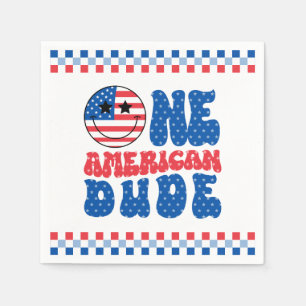 Ein amerikanischer Typ 4. Juli ersten Geburtstags Serviette