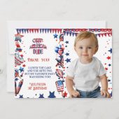 Ein amerikanischer Typ 4. Juli Red White Blue Gebu Dankeskarte (Vorderseite)