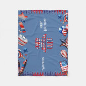 Ein amerikanischer Typ 4. Juli Red White Blue Gebu Fleecedecke (Vorderseite)
