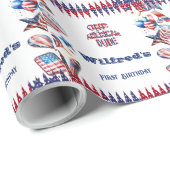 Ein amerikanischer Typ 4. Juli Red White Blue Gebu Geschenkpapier (Rolleneckpunkt)