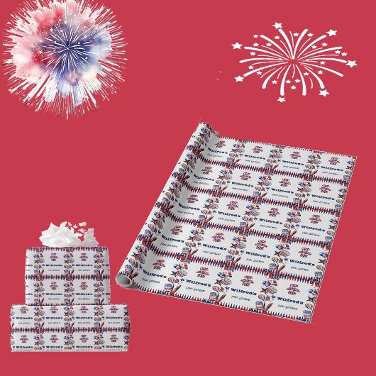 Ein amerikanischer Typ 4. Juli Red White Blue Gebu Geschenkpapier