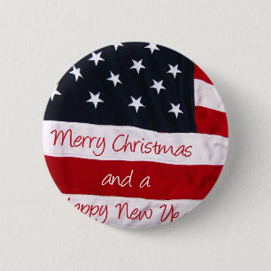 Ein amerikanischer Weihnachtsgruß Button