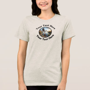 Ein amerikanischer Weißer Pelikan mit individuelle Tri-Blend Shirt