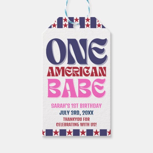 Ein amerikanisches Babe 4. Juli 1. Geburtstag Geschenkanhänger (Vorderseite)