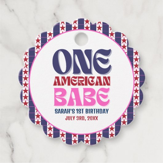 Ein amerikanisches Babe 4. Juli 1. Geburtstag Geschenkanhänger (Vorderseite)