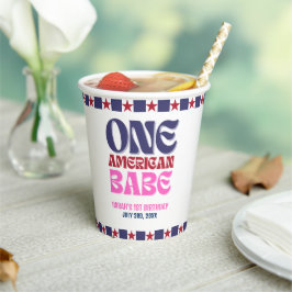 Ein amerikanisches Babe 4. Juli 1. Geburtstag Pappbecher