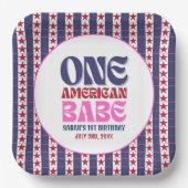 Ein amerikanisches Babe 4. Juli 1. Geburtstag Pappteller (Vorderseite)