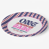 Ein amerikanisches Babe 4. Juli 1. Geburtstag Pappteller (Schrägansicht)