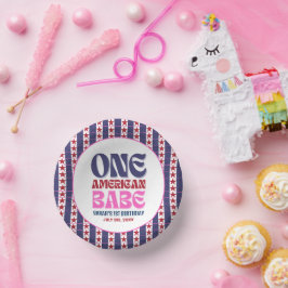 Ein amerikanisches Babe 4. Juli 1. Geburtstag Pappteller