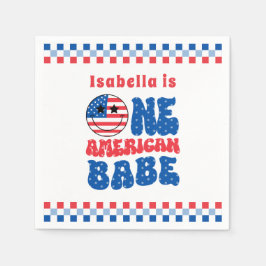 Ein amerikanisches Babe 4. Juli 1. Geburtstag Serviette