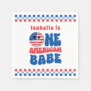 Ein amerikanisches Babe 4. Juli 1. Geburtstag Serviette