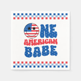 Ein amerikanisches Babe 4. Juli 1. Geburtstag Serviette