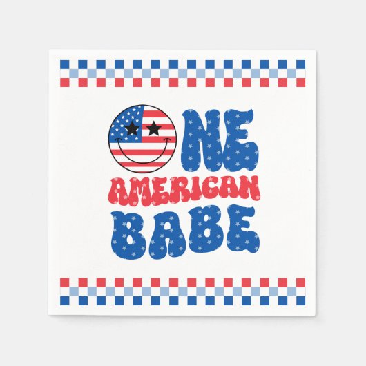 Ein amerikanisches Babe 4. Juli 1. Geburtstag Serviette (Vorderseite)