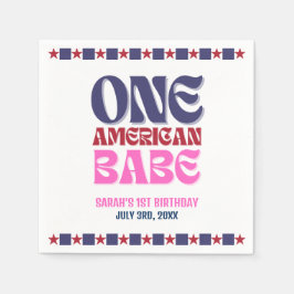 Ein amerikanisches Babe 4. Juli 1. Geburtstag Serviette